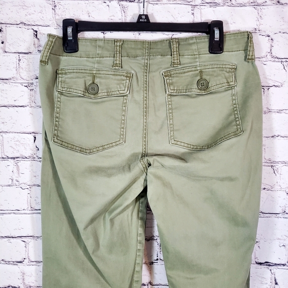 Cabi Traveler Army Green Cotton Stretch Joggers Ankle Zip Pants Size 4 Comfy - Picture 7 of 16